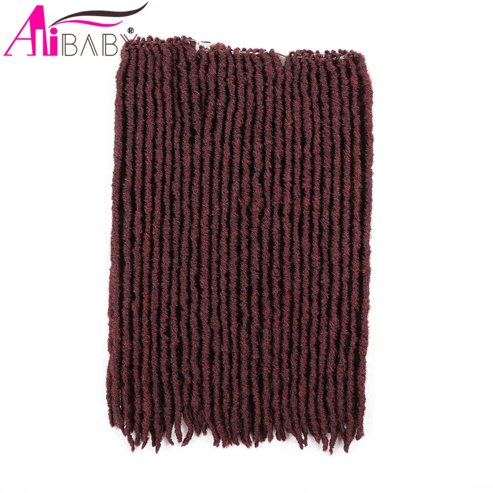 18Inch Faux Locs Crochet Hair Straight Gypsy locs Synthetic Crochet Braiding Hair 18 Stands/Pack Ombre Hair Extensions Alibaby
