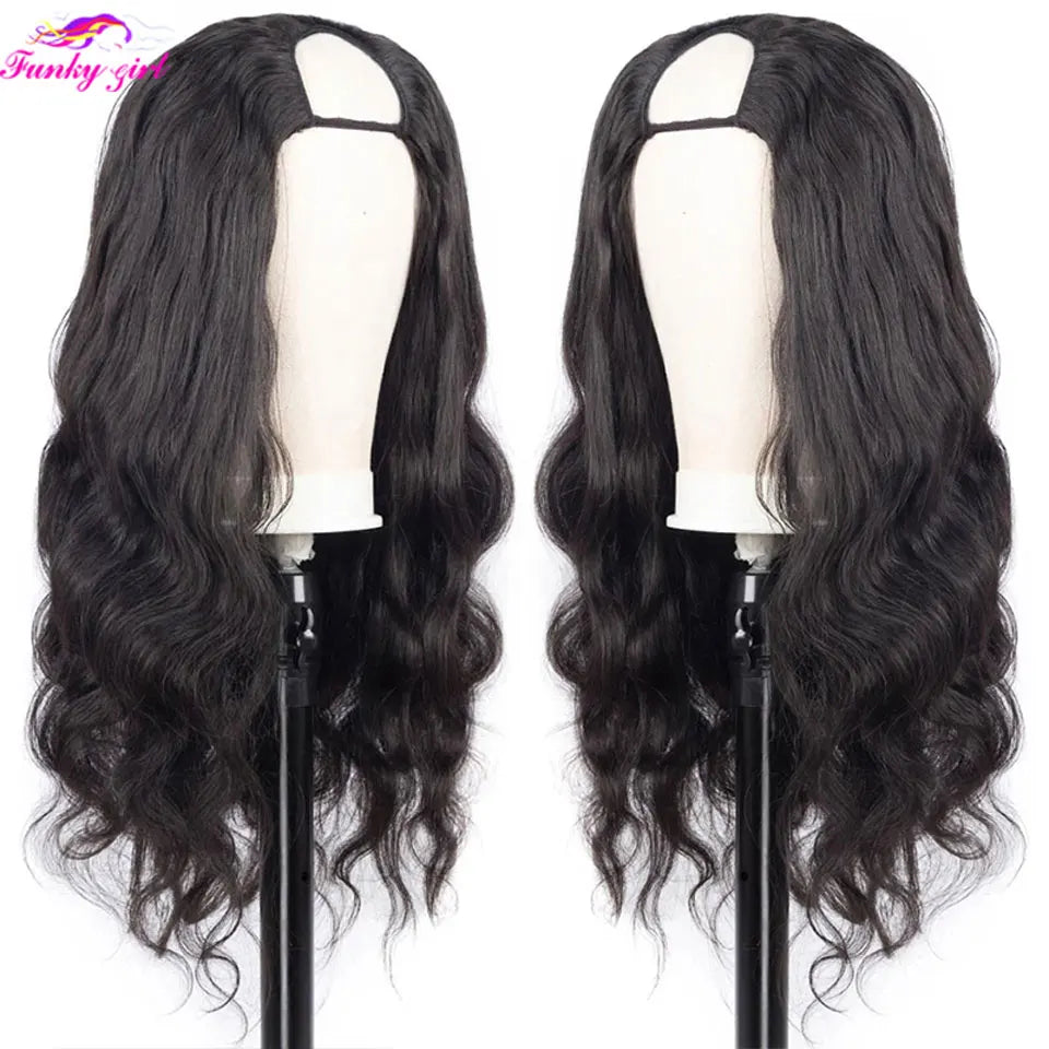 Body Wave U Part Wigs 100% Human Hair Brazilian Wavy Virgin Hair Wigs For Women Remy Hair Human Hair Wigs 180% Density Cheap Wig