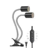 Reptile Heat Lamp Double-Head Lamp with Clamp UV UVB Reptile Light with Intelligent Cycle Timer for Turtle Bearded Dragon Lizard