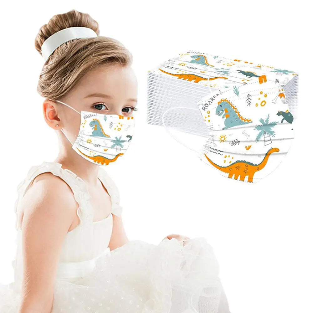 100-200pcs Black Kid Disposable Protective Mask 3 Layer Nonwoven Kids Filter Hygiene Thicken Children's Cartoon Face Mouth Masks