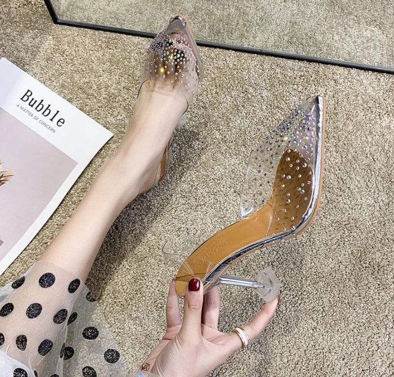 ZUZI Luxury Women Pumps 2022 Transparent High Heels Sexy Pointed Toe Slip-on Wedding Party Brand Fashion Shoes for Lady 34-41