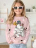 2025 Spring and Autumn Girls Korean Edition Loose Round Neck Long Sleeve T-shirt Top