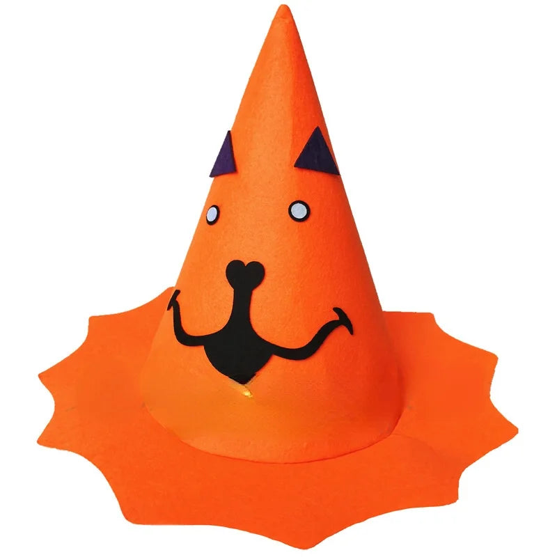 Halloween Party Holiday Masquerade Show Performance Dress Up Props Pumpkin Hat Boys Girls Orange