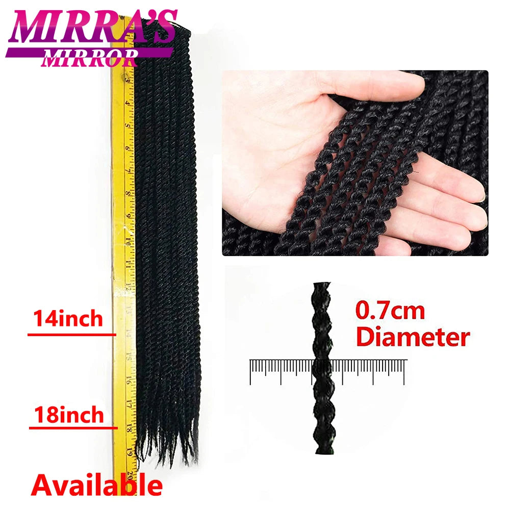 Senegalese Twist Crochet Hair 14/18/22 Inch Synthetic Mini Senegalese Crochet Braids for Black Women 30 Roots/Pack Braiding Hair