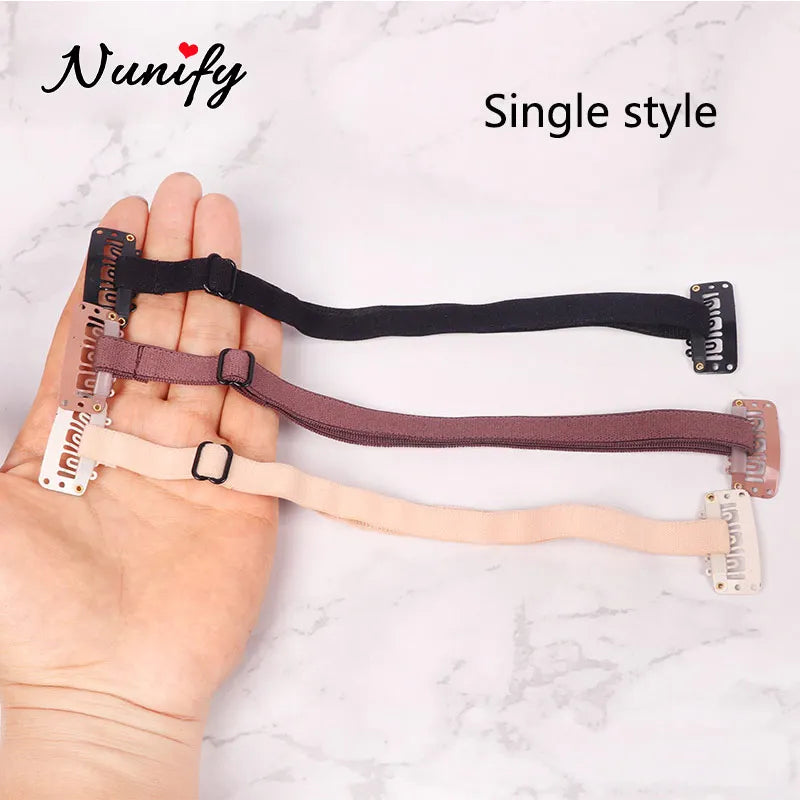 Black Blonde Lifed Eyes Band With Clips Adjustable Long Size Elastic Band For Hair Clip Stretch Straps Rubber Band With Clip