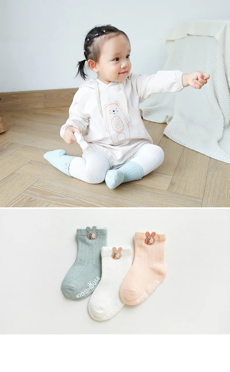 3 Pairs/Lot Infant Sock Cartoon Newborn Baby Socks Dispensing Glue Non-slip Cute Boys Girls Baby Socks Kids Sock Floor Socks