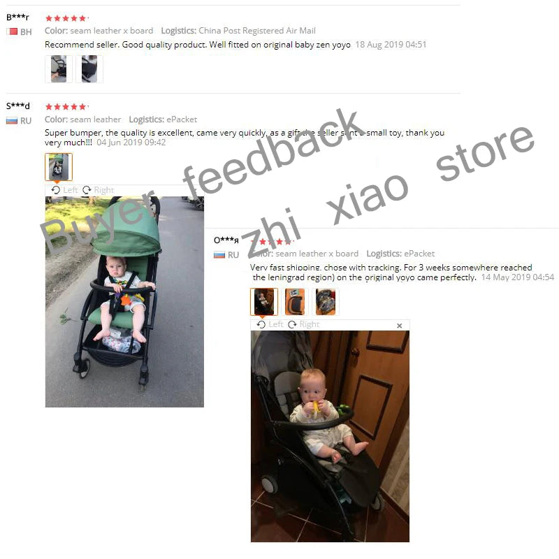 MomTan® Baby Stroller Accessories Armrest PU Leather Bumper Bar Handrail Extend Footboard Compatible with Babyzen YOYO 2  YOYO 3