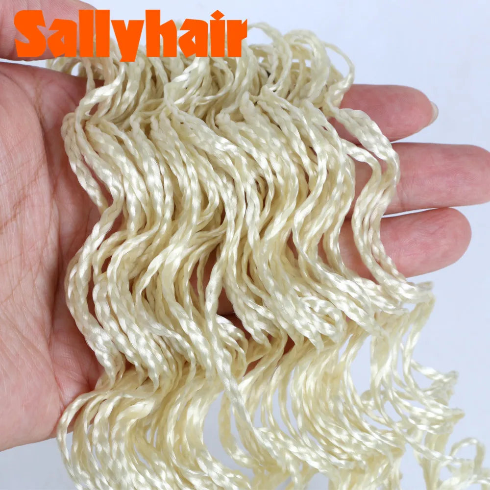 Sallyhair Synthetic Braids Thin Box Braids Crochet Braiding Hair Colorful Zizi Braids Extensions Grey Pink Black Brown Hair