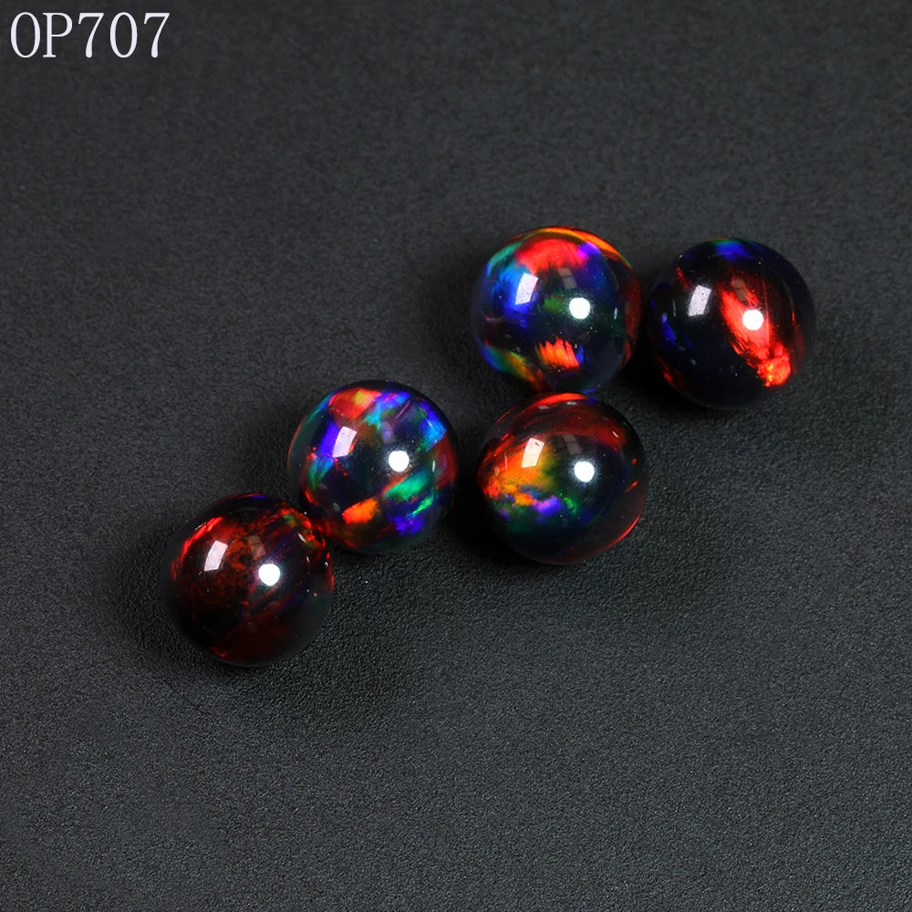 Free Shipping Glass Jewelry Material Heat Resistant Ball Beads Top Fire Synthetic Gilson Opal Stone