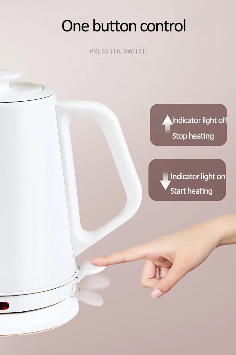 220V Electric Kettle Household Gooseneck TeaPot 1.0L Water Boiler Hand Brewing Coffee Pot Tea Maker 304 Stainless Steel Liner