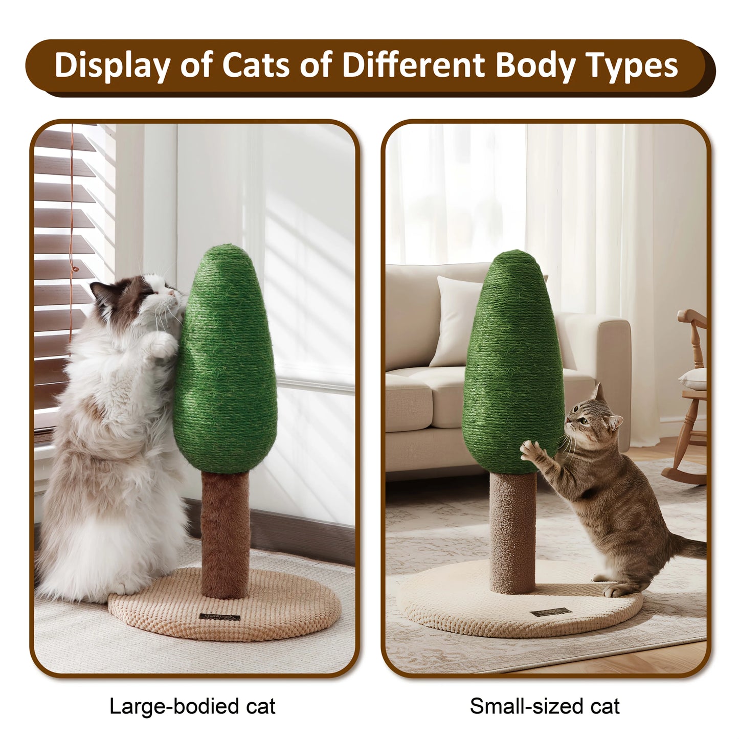 Creative Pine Tree-shaped cat Scratching Post Stable Circular Base cat Scratching Post  Indoor Interactive cat Scratching Post