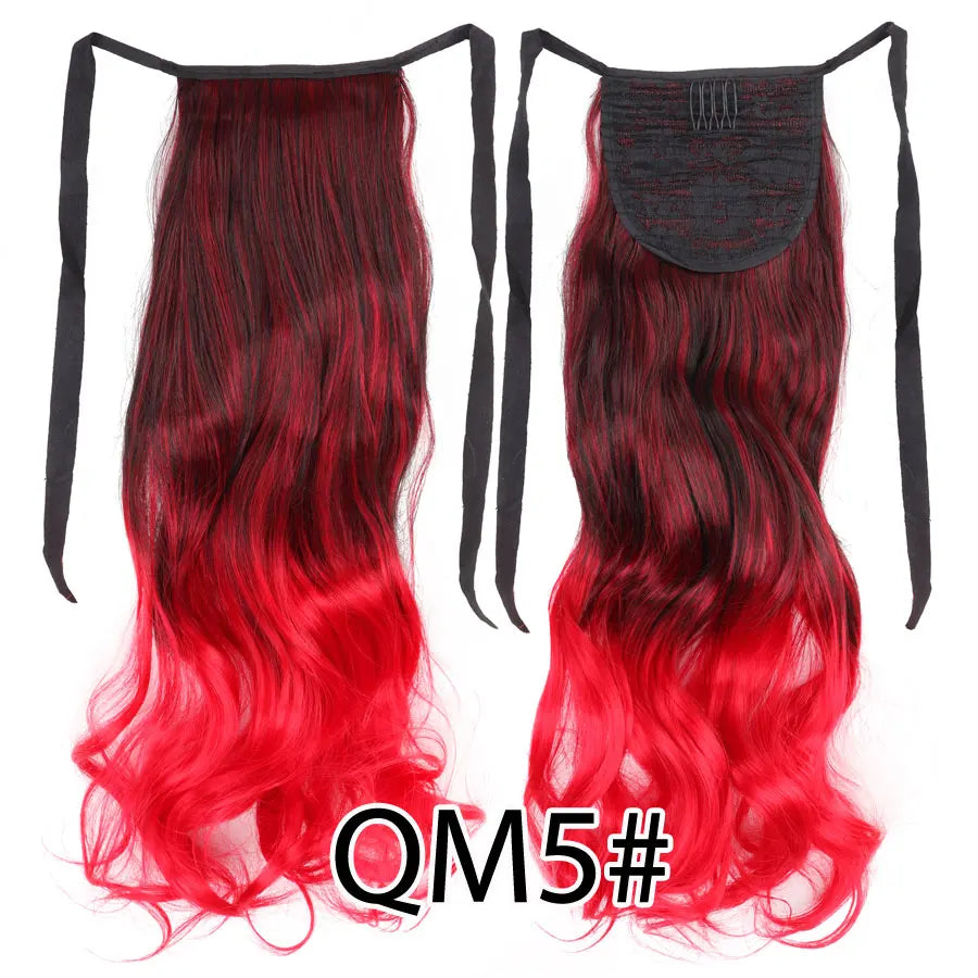 Synthetic Ponytail Long Straight Wrap Around Ponytail Hair Extension Heat-Reistant Fiber Pony Tail Fake Hairpieces For Women
