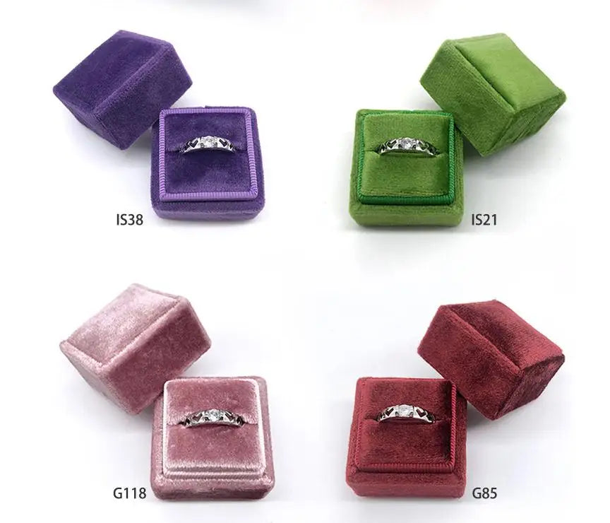 Wholesale High Quality Jewelry Package Box in Velvet Quadrilateral Box 10PCS for Ring Jewelry accessories