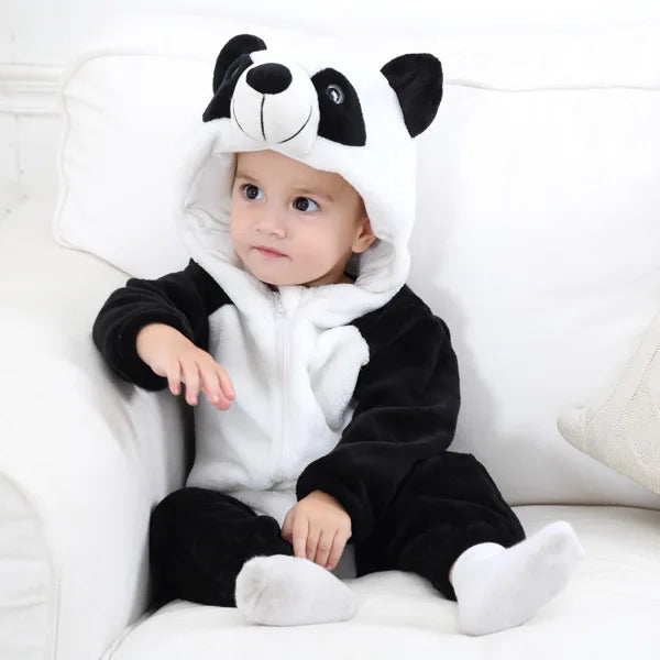 Baby Kigurumi Penguin Lion Cat Animal Cosplay Costume Winter Plush Jumpsuit for Toddler Boys 1 to 2 3 4 Years Baby Girl Outfits