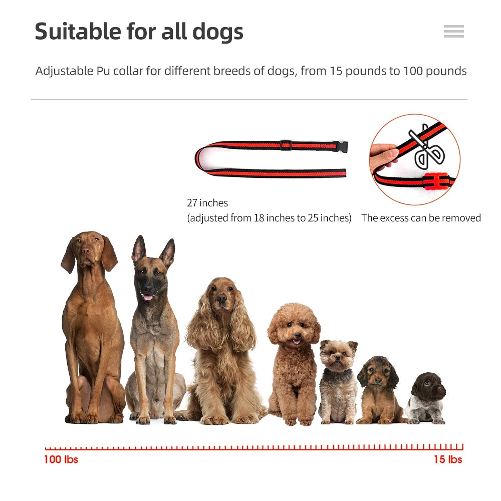 New 500m Waterproof Dog Training Collar Pet Remote Control Rechargeable Shock sound Vibration Dog Collar Remote Controller