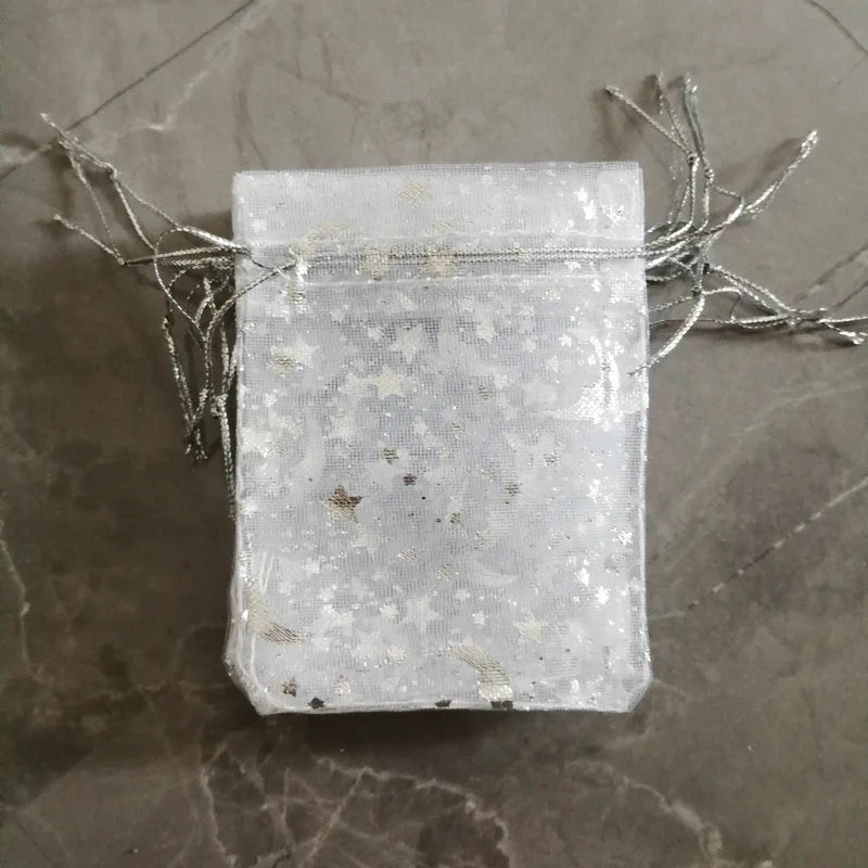 500pcs Star Moon Organza Gift Bags Small Bag for Jewelry Pouch Mini Sachet Drawstring Storage Bag Jewelry Packaging Display Bags