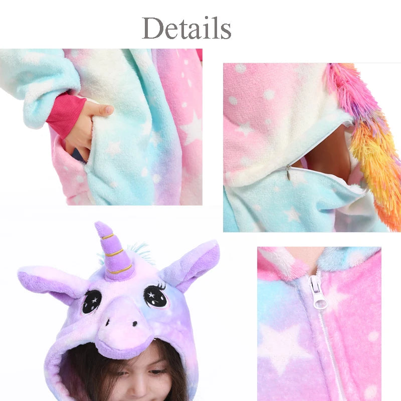 Kigurumi Onesie Kids Capybara Pajamas For Children Christmas Blanket Sleepers Baby Costume Winter Boy Girl Cat Jumspuit