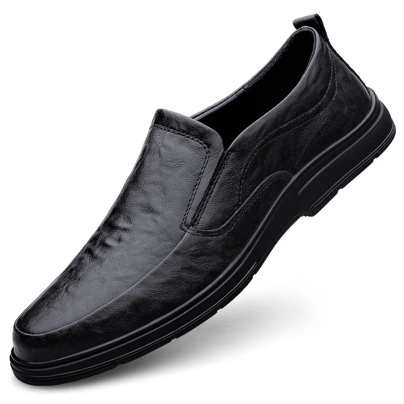 Men's Uniform Dress Oxford Loafers Derby Flats Low-top Slip on Leather Round-toe Business Casual Spring Summer Winter Breathable