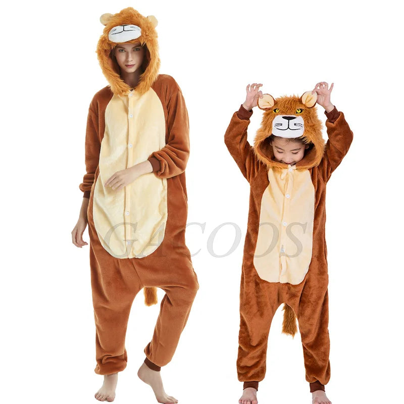 New Animal Unicorn Pajamas Adults Winter Sleepwear Kigurumi Wolf Panda Unicornio Pyjamas Women Onesie Anime Costumes Jumpsuit
