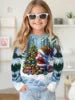 2025 Spring and Autumn Girls Korean Edition Loose Round Neck Long Sleeve T-shirt Top