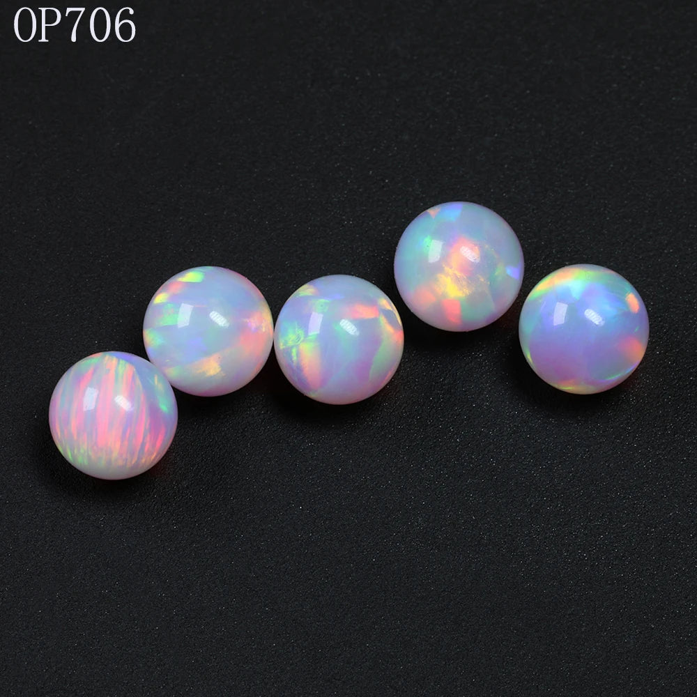Free Shipping Glass Jewelry Material Heat Resistant Ball Beads Top Fire Synthetic Gilson Opal Stone