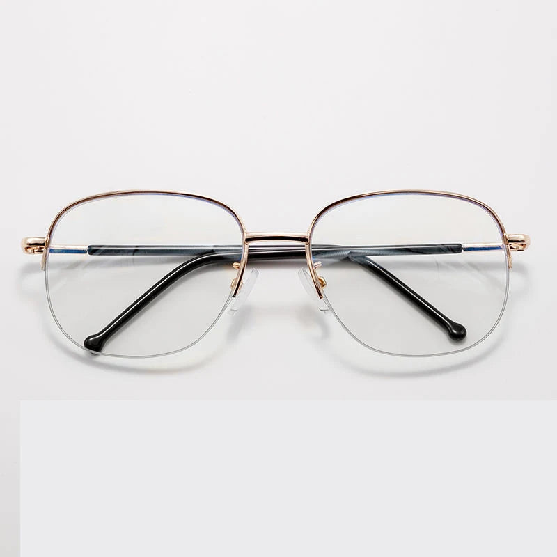 Smart zoom Multifocal Reading Glasses Men Women Progressive Anti Blue Ray UV Protect Hyperopia Glasses Half Frame Metal Titanium