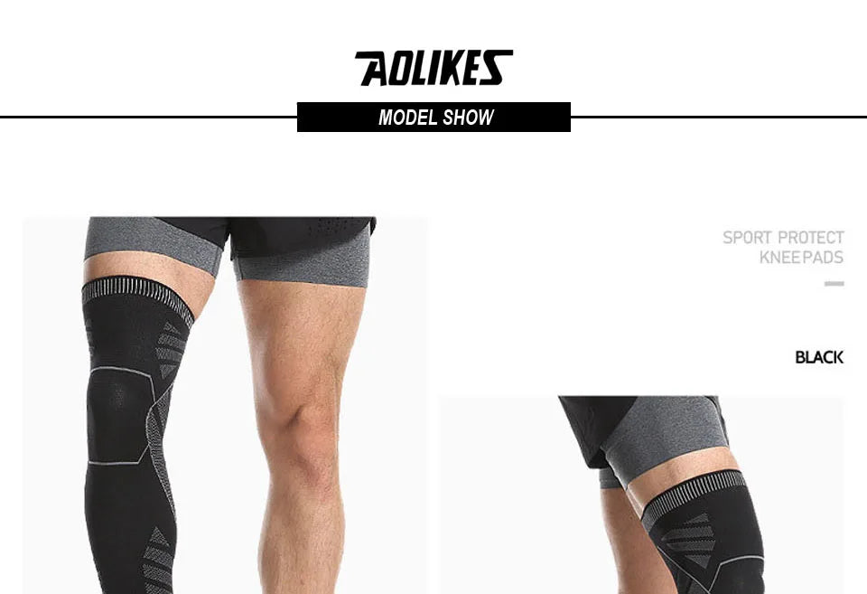 AOLIKES Long Leg Compression Sleeves,Full Leg Sleeve Long Knee Brace Knee Support Protect Basketball,Football, Knee Pain Relief