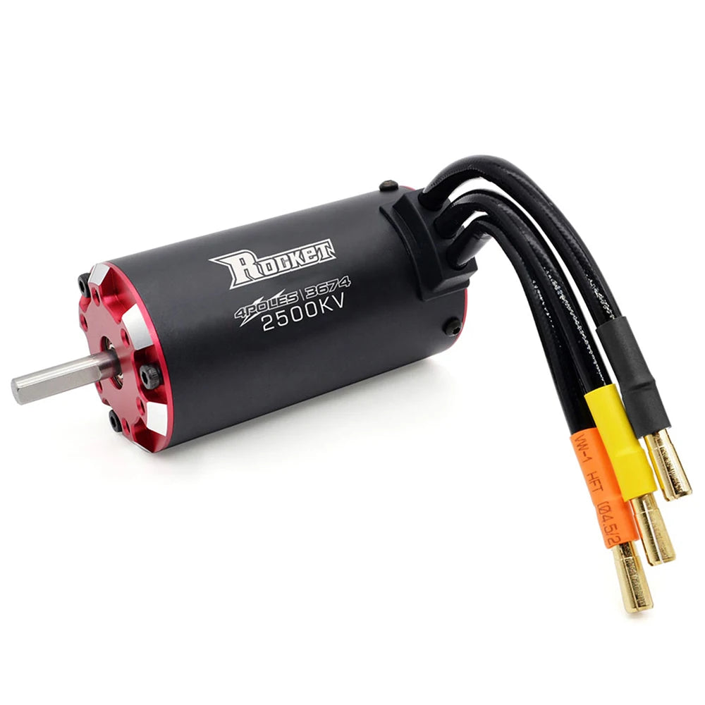 Rocket Motor 3674 Brushless Motor 2500KV 2150KV 2000KV 1650KV 1400KV w/Temp Sensor for 1/8 1/10 RC Car