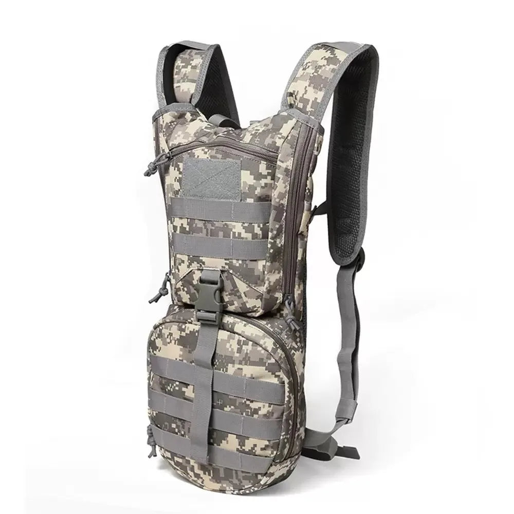 Unisex Nylon Waterproof Tactical Backpack Zipper Closure Hydration Bag Mounting Outdoor Cycling Camping Rock Adventure Water