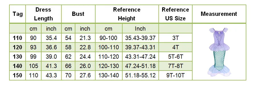 Kids Princess Costume Children Elsa Anna Rapunzel Mermaid Ariel Fancy Dress Girls Carnival Pageant Halloween Party Clothes