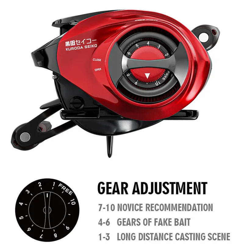 Baitcasting Fishing Reels 18 BBs 10KG Max Drag 7.3:1 Gear Ratios Ultra Light Casting Fishing Reel for Bass Pike Fishing Tackle