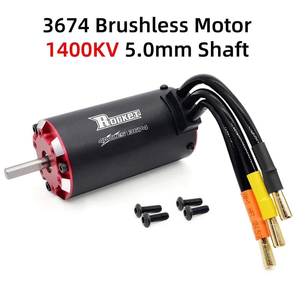 Rocket Motor 3674 Brushless Motor 2500KV 2150KV 2000KV 1650KV 1400KV w/Temp Sensor for 1/8 1/10 RC Car