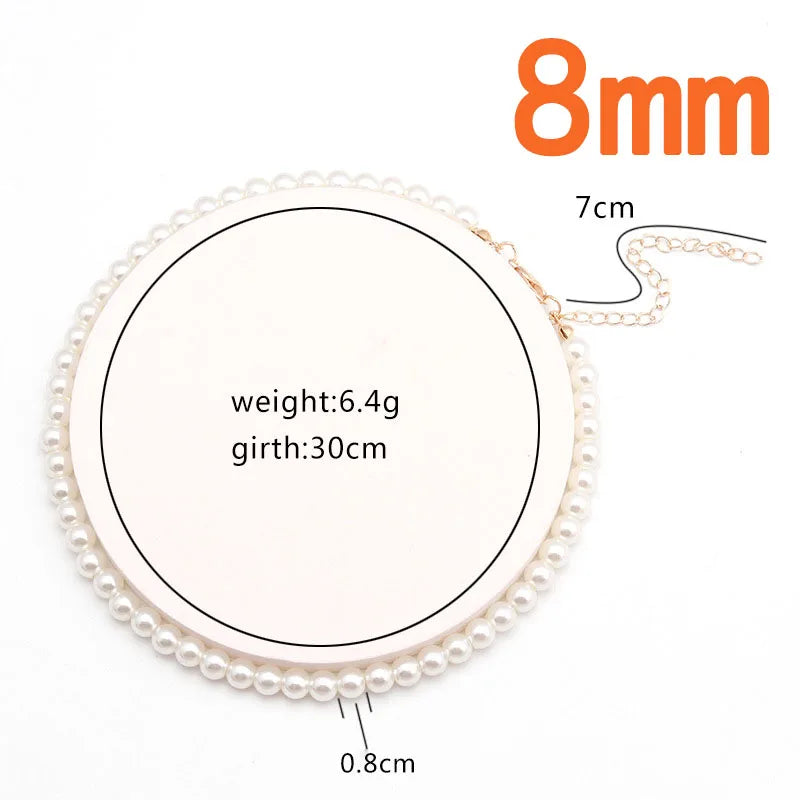 Elegant Big White Imitation Pearl Beads Choker Clavicle Chain Necklace For Women Wedding Jewelry Collar 2021 New