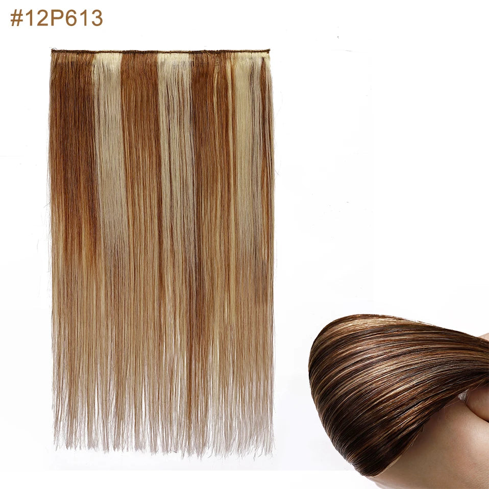 S-noilite 1Piece In 5clips 100% Human Hair Extensions Straight Brazilian Light Dark Brown #1B #4 #6 #613 Blonde Non-Remy 40g-60g