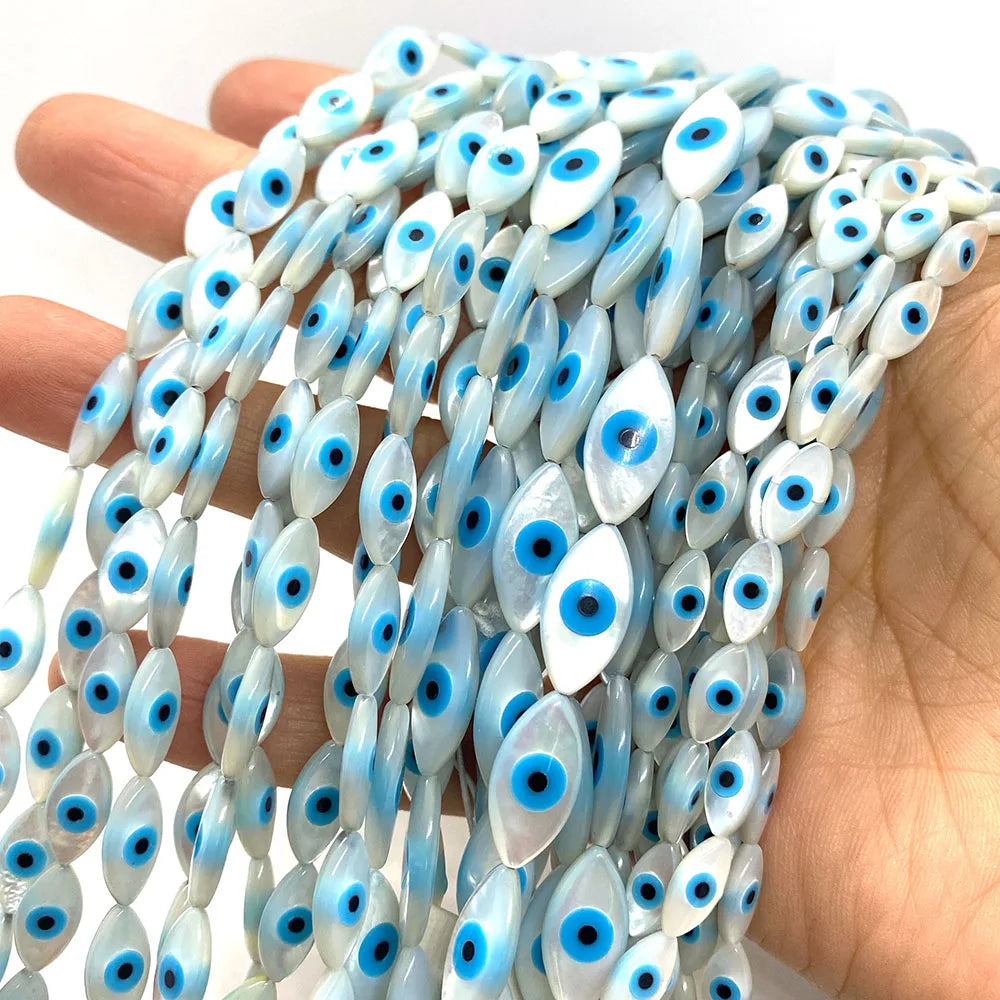 Natural Sea Shell Evil Eye Shell Beads Used for DIY Fashion Jewelry Making Necklace and Bracelet Accessories Size 5x10mm 6x12mm