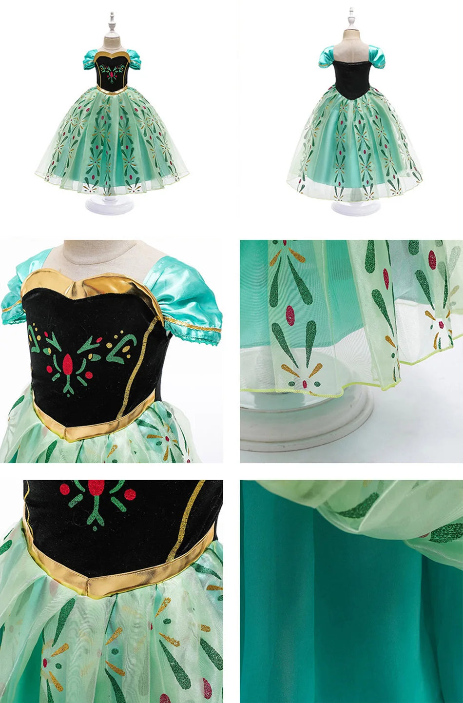 Kids Princess Costume Children Elsa Anna Rapunzel Mermaid Ariel Fancy Dress Girls Carnival Pageant Halloween Party Clothes