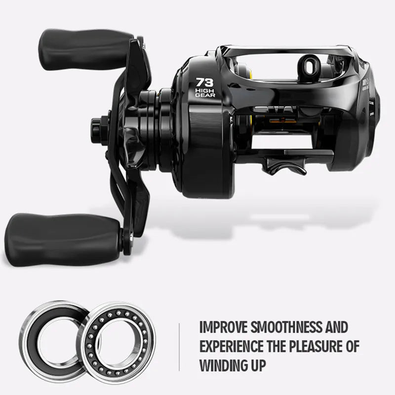 Baitcasting Fishing Reels 18 BBs 10KG Max Drag 7.3:1 Gear Ratios Ultra Light Casting Fishing Reel for Bass Pike Fishing Tackle