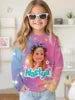 2025 Spring and Autumn Girls Korean Edition Loose Round Neck Long Sleeve T-shirt Top