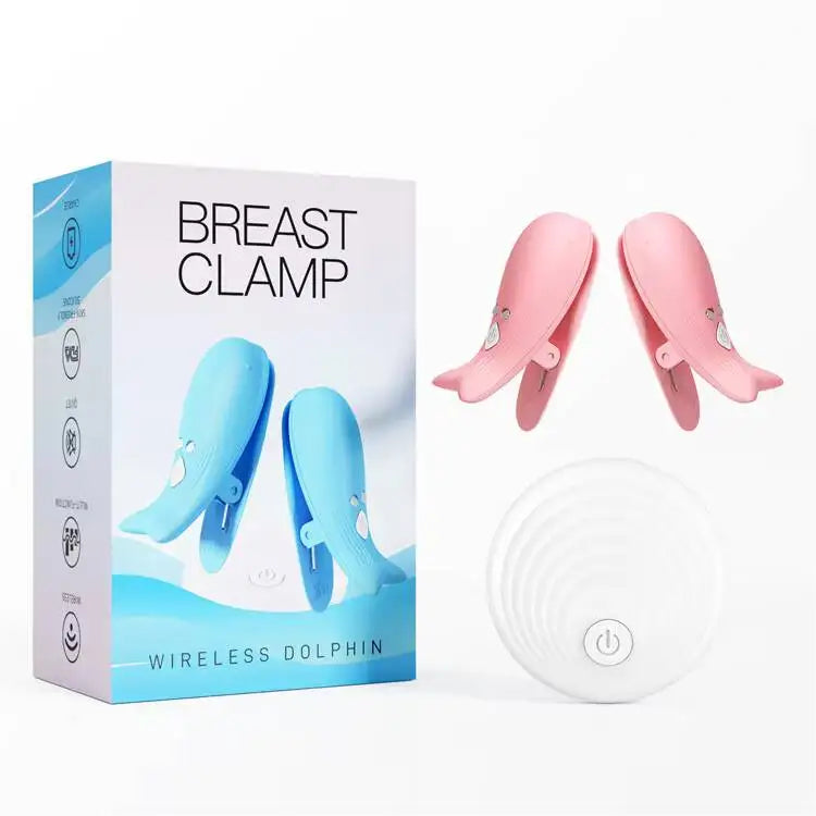 2023 New Vibrating Breast Clamps Electric Stimulator With Remote Control Dual Head Nipple Clip Vibrators