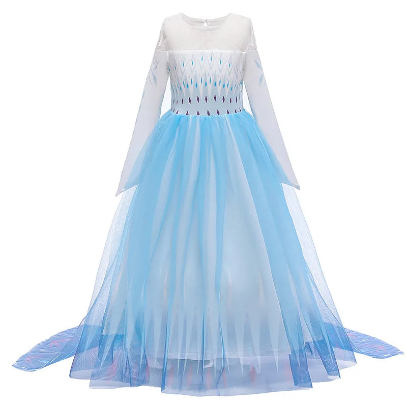Elsa Anna 2 Dress Girls Princess Carnival Party Halloween Cosplay Costume Snow Queen Vestido Children Clothing For 2-12 Years