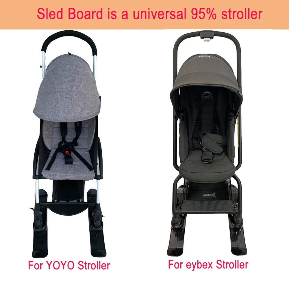 Universal Baby Stroller Accessories Ski Plate Buggy Sled Wheelchair Glider Snow Scooter Pram Skiing Board for YOYO CYBEX BEE 5