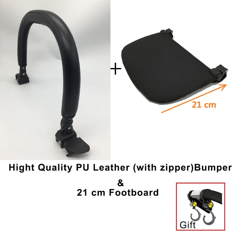 MomTan® Baby Stroller Accessories Armrest PU Leather Bumper Bar Handrail Extend Footboard Compatible with Babyzen YOYO 2  YOYO 3