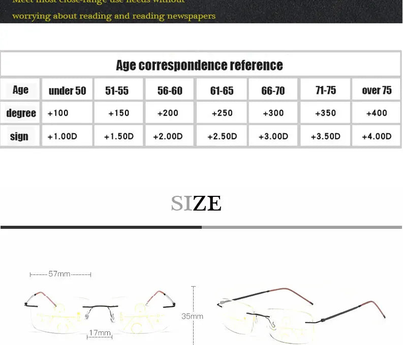 Business Frameless Progressive Multifocal Reading Glasses Men Smart Zoom Elderly Eyewear Women Anti-blue Presbyopic Glasses