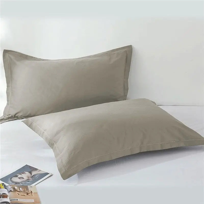 LAGMTA 2pc 100% cotton solid color reactive dyed high-quality fabric with zipper pillowcase various sizes can be customized