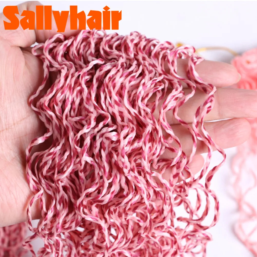 Sallyhair Synthetic Braids Thin Box Braids Crochet Braiding Hair Colorful Zizi Braids Extensions Grey Pink Black Brown Hair