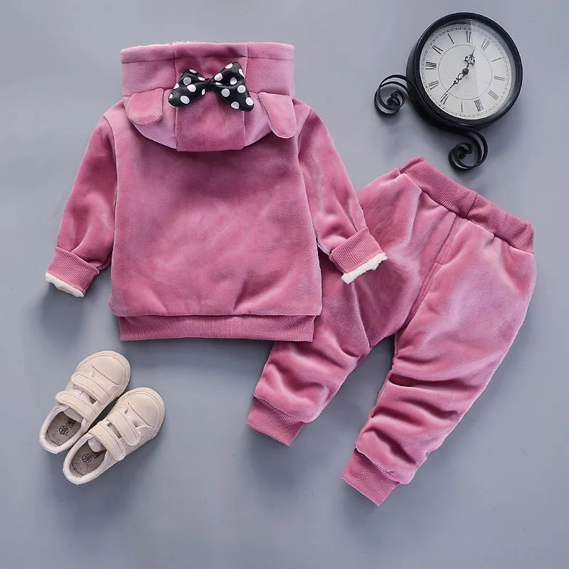 Toddler Girls Clothes Suit 2023 Autumn Winter Kids Costume Hoodie Top+Pant 2pcs Outfit Children Clothing For Boys Sets 1-4 Years