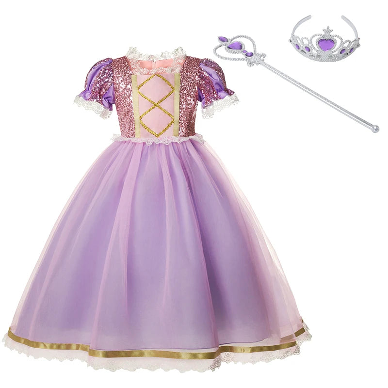 Elsa Anna 2 Dress Girls Princess Carnival Party Halloween Cosplay Costume Snow Queen Vestido Children Clothing For 2-12 Years