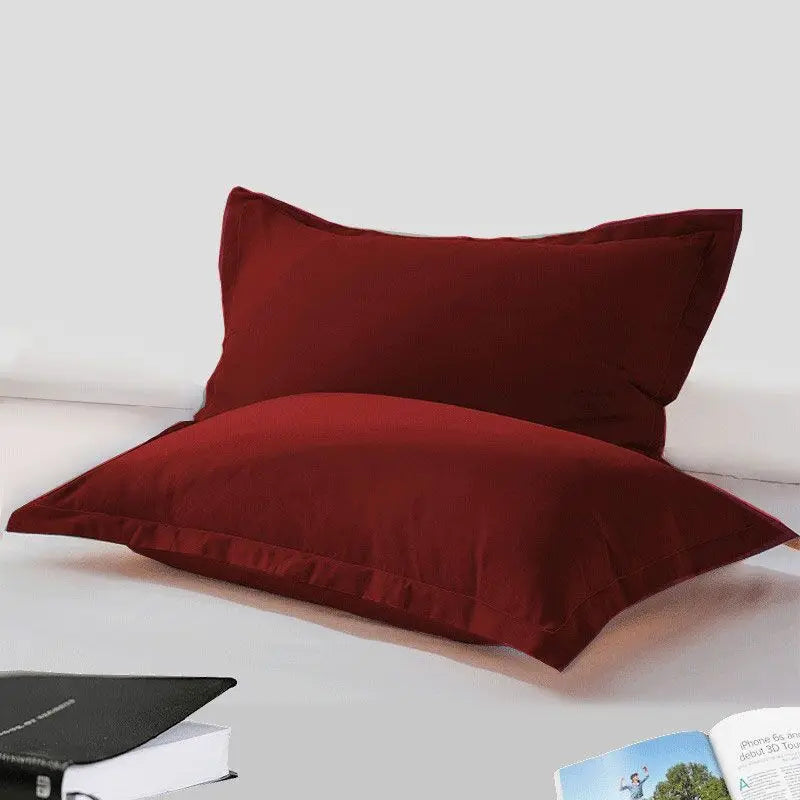 LAGMTA 2pc 100% cotton solid color reactive dyed high-quality fabric with zipper pillowcase various sizes can be customized