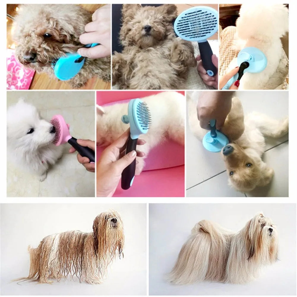 Pet Hair Comb for Cat Dog Hair Remover Double-sided Easy Deshedding Brush for Cat Grooming Tool for Long Small Hair Dog