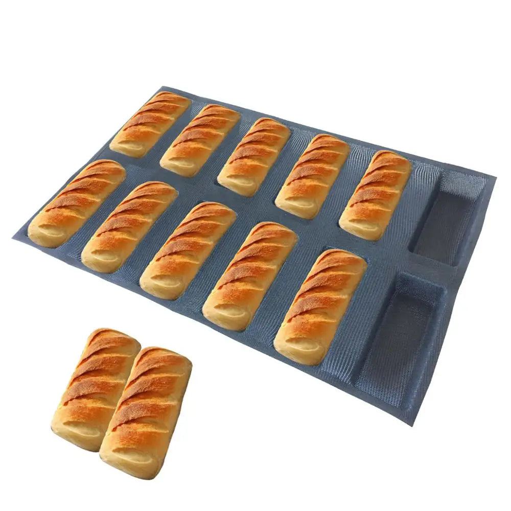 Bluedrop Food Grade Silicone Bread Form Coated Fiberglass Molds Perforated Baking Sheets for Kitchen Commercial Size